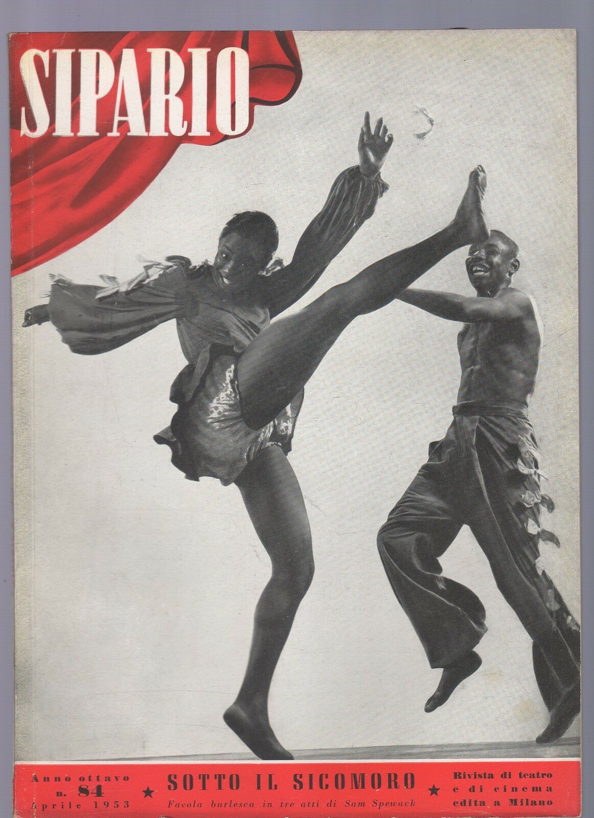 SIPARIO magazine side cover Issue 84 April 1953